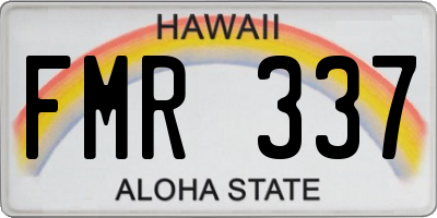 HI license plate FMR337