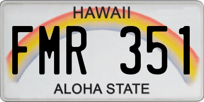 HI license plate FMR351