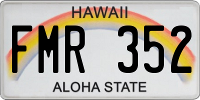 HI license plate FMR352