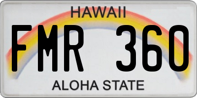 HI license plate FMR360
