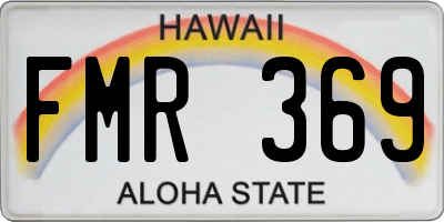 HI license plate FMR369