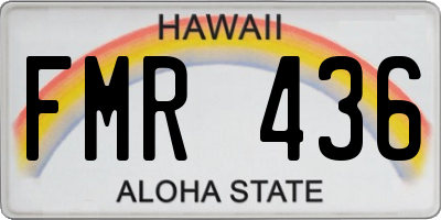 HI license plate FMR436