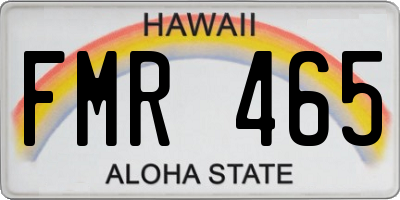 HI license plate FMR465