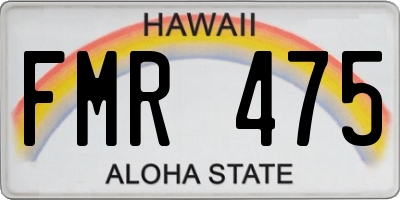 HI license plate FMR475