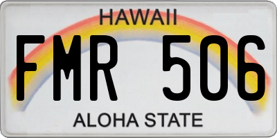 HI license plate FMR506