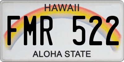 HI license plate FMR522