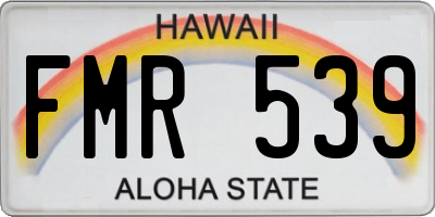HI license plate FMR539