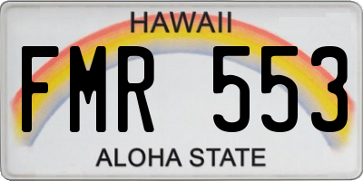 HI license plate FMR553