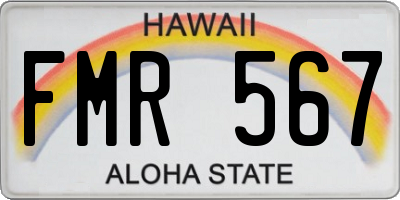 HI license plate FMR567