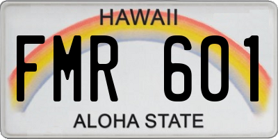 HI license plate FMR601