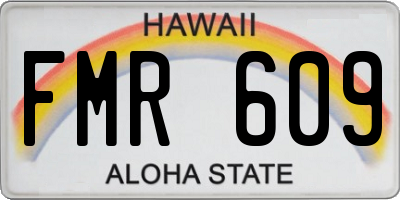 HI license plate FMR609