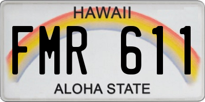 HI license plate FMR611
