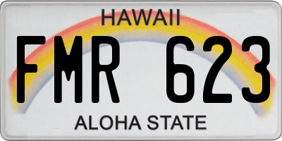 HI license plate FMR623