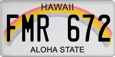 HI license plate FMR672