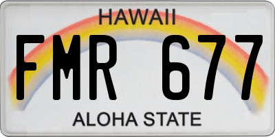 HI license plate FMR677