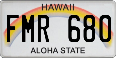 HI license plate FMR680