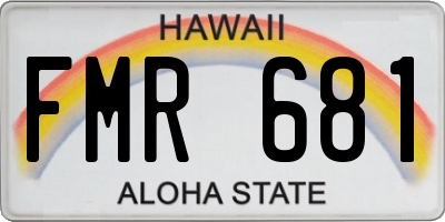 HI license plate FMR681