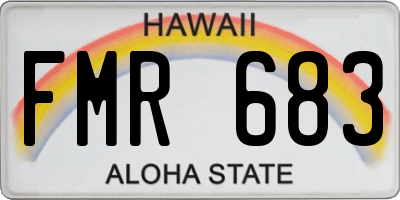 HI license plate FMR683