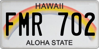 HI license plate FMR702