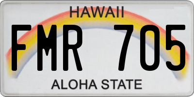 HI license plate FMR705