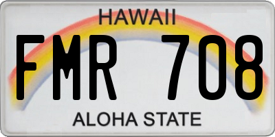 HI license plate FMR708
