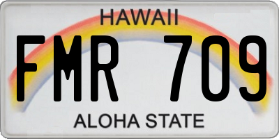 HI license plate FMR709