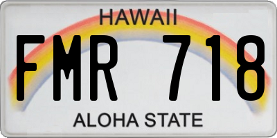 HI license plate FMR718