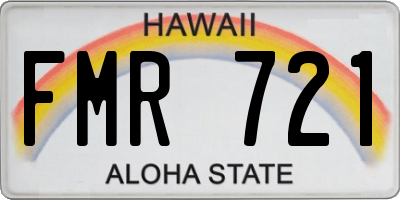 HI license plate FMR721