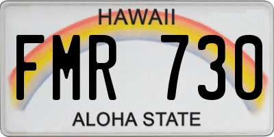 HI license plate FMR730