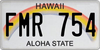 HI license plate FMR754