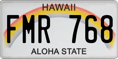 HI license plate FMR768