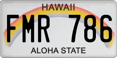 HI license plate FMR786