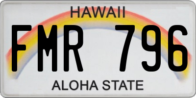 HI license plate FMR796