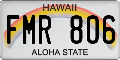 HI license plate FMR806