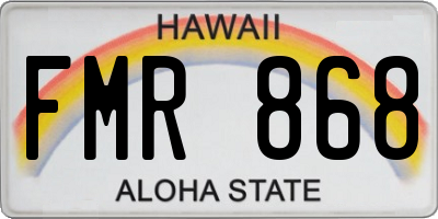HI license plate FMR868