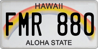 HI license plate FMR880
