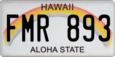 HI license plate FMR893