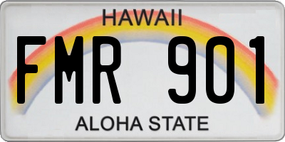 HI license plate FMR901