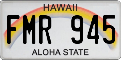HI license plate FMR945
