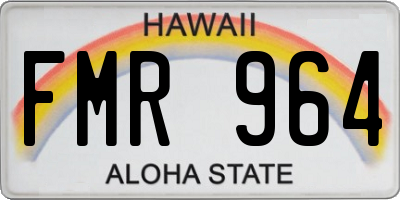 HI license plate FMR964