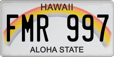 HI license plate FMR997