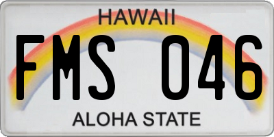 HI license plate FMS046