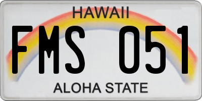 HI license plate FMS051