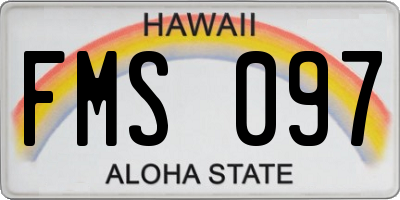 HI license plate FMS097