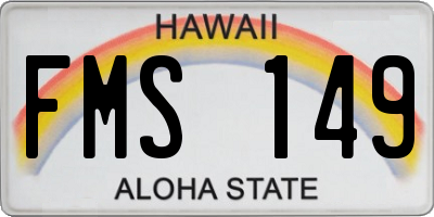 HI license plate FMS149