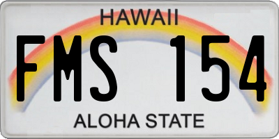 HI license plate FMS154