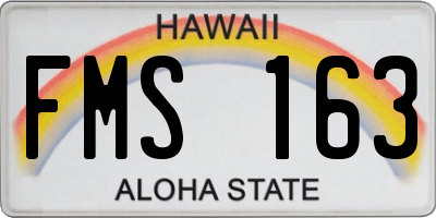 HI license plate FMS163