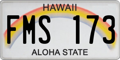 HI license plate FMS173