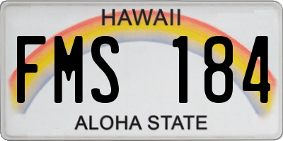 HI license plate FMS184