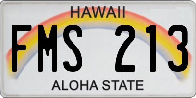HI license plate FMS213